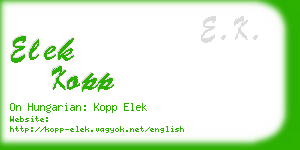elek kopp business card